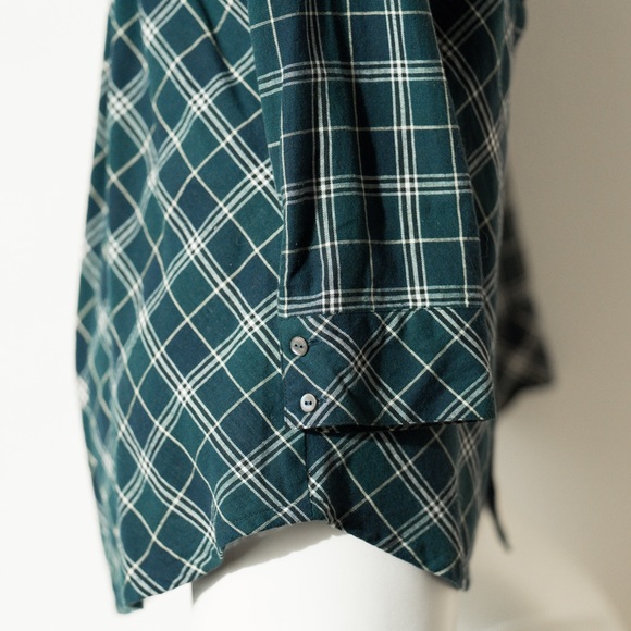 JOIE Plaid Tuxedo Button up Shirt, Caviar Blue, Green, Small - Picture 6 of 10